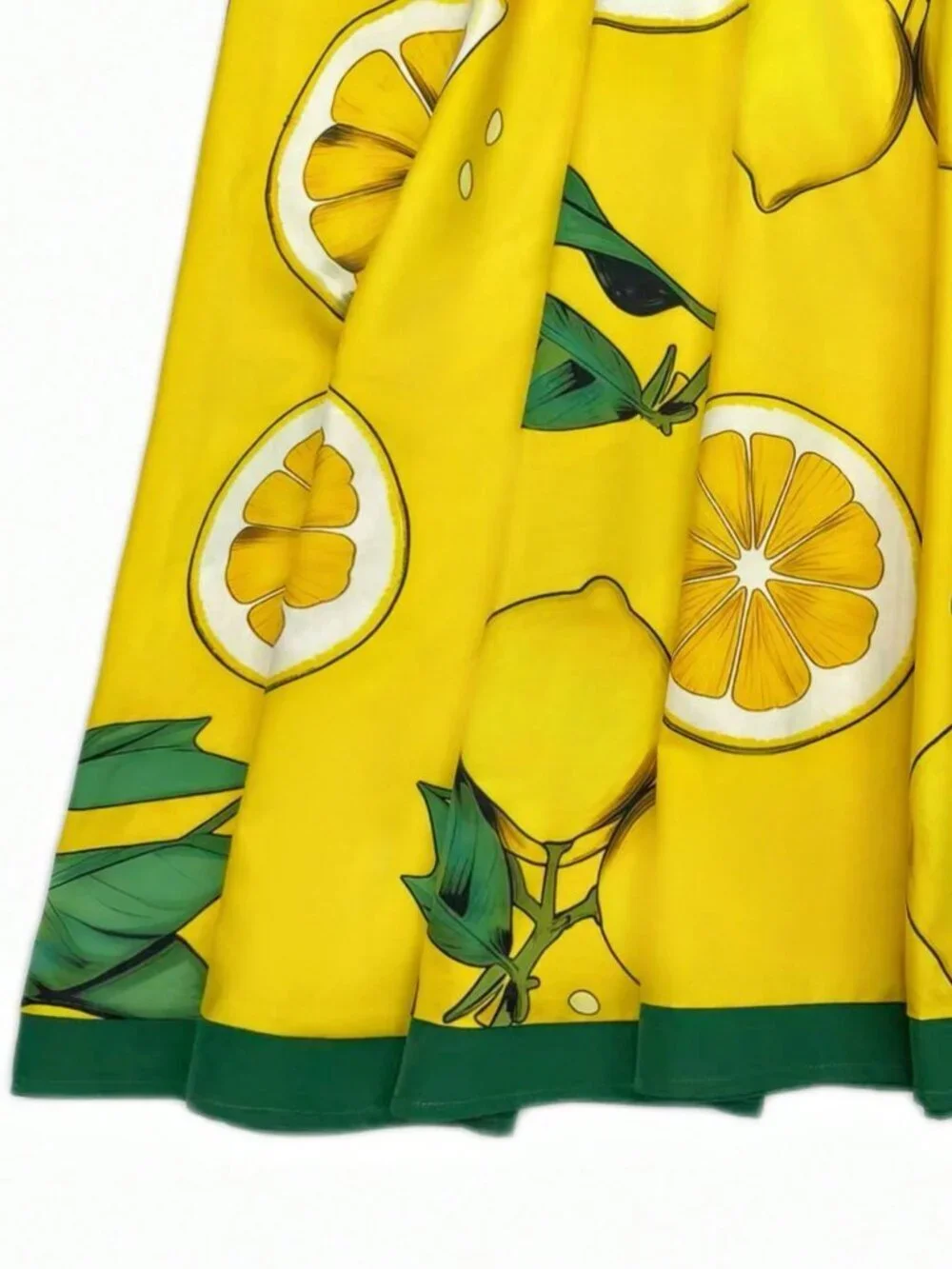 Yellow Casual Women's Vacation Lemon Print A-Line Skirt